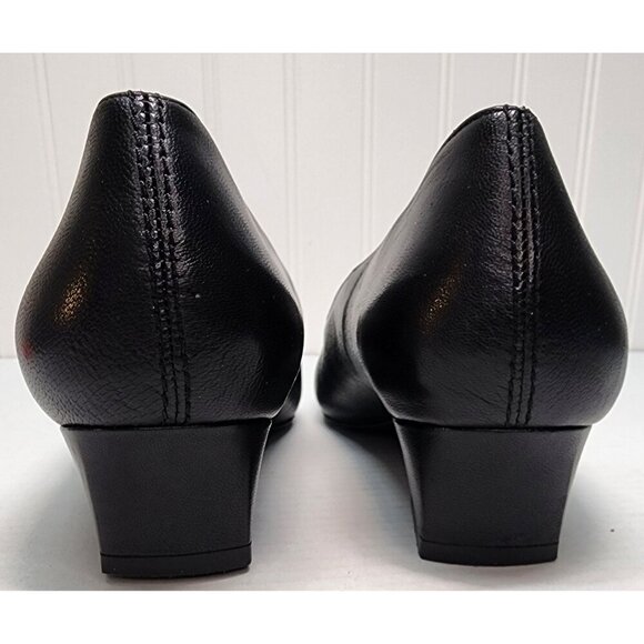 Trotters - Doris Black Leather Low Heel Pumps Size 9.5 N - Picture 5 of 16